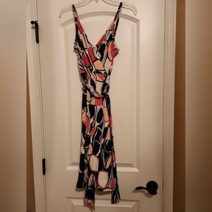 Pink and black spaghetti strap dress